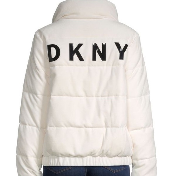 DKNY Velour Logo Puffer Jacket - Picture 5 of 7